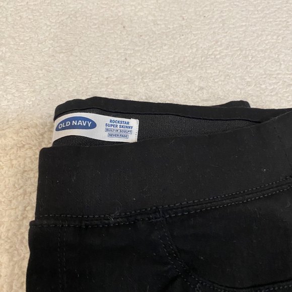 OLD NAVY SUPER SKINNY ROCKSTAR BLACK JEANS 12P NWT - Picture 8 of 9